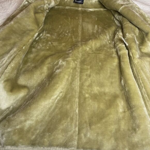 Vintage DENIM & CO Coat Faux Suede Fur Shawl Collar Pockets Button Women M Beige - Picture 6 of 11